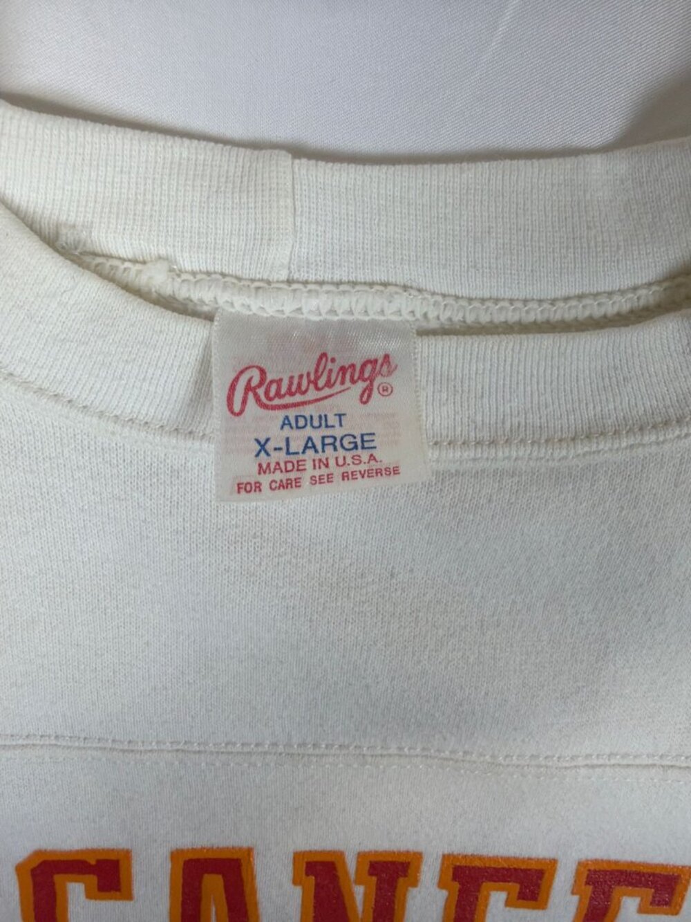 Rawlings Men XL Vintage Tampa Bay Buccaneers #14 Crewneck White Made in USA 80s - Picture 3 of 11